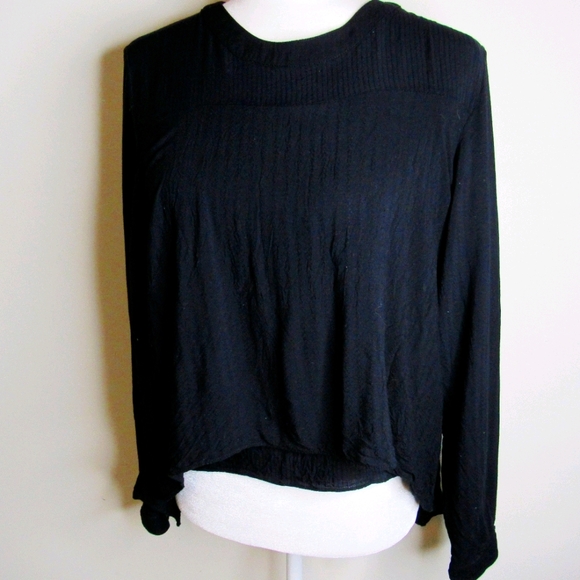 All Saints Tops - ALL SAINTS Black,Layered Style, High Low, Top SZ M